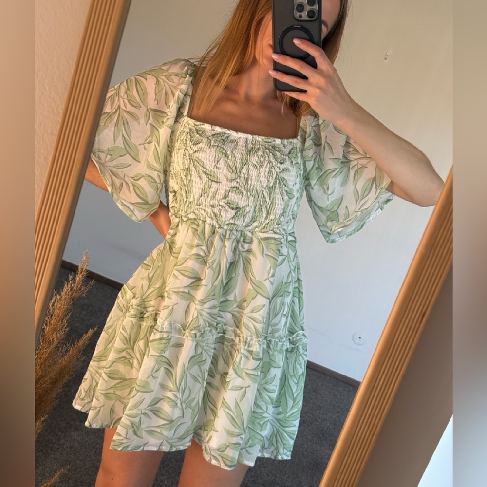 Floral Green Dress, size XL